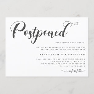 Invitación Fecha Boda pospuesta Cambiar distancia social