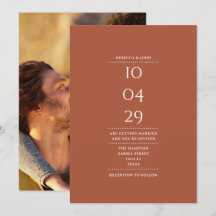 Fecha de boda de foto minimalista moderna de terra