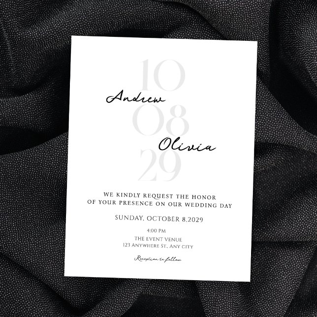 Invitación fecha de boda minimalista moderna (Subido por el creador)