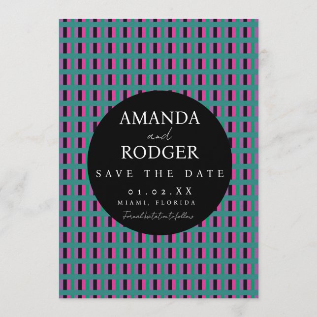 Invitación Fecha de guardado en negrita cosida (Anverso)