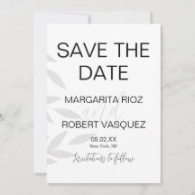 Fechas de guardado de sucursal moderna gris escrit