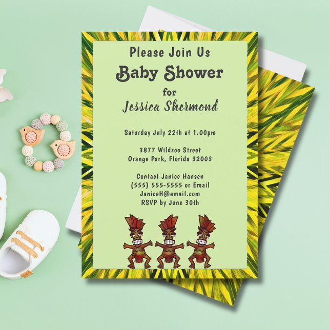 Invitación Fecundidad tribal Baile Amarillo y Verde Resumen (Tribal Fertility Dance Yellow & Green Abstract Invitation (Back))