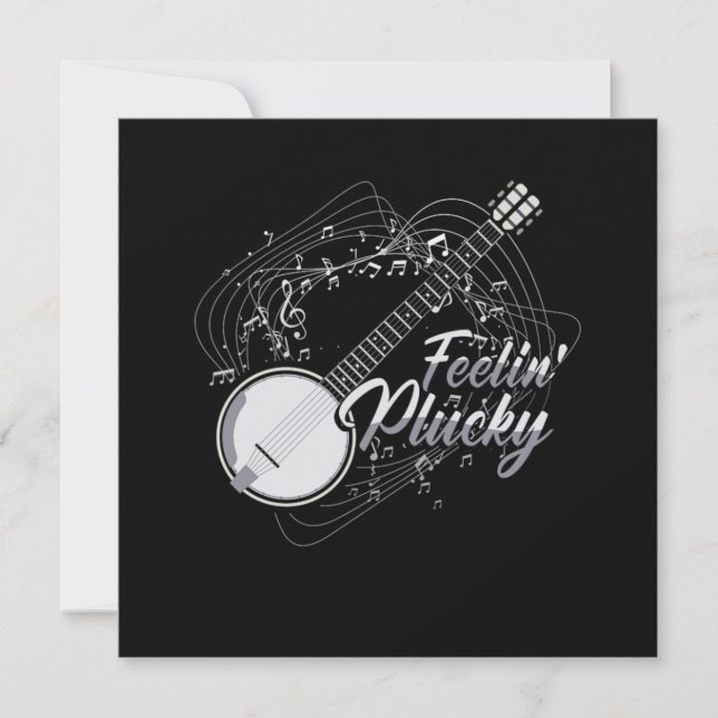 Invitación Feelin Plucky Banjo Bluegrass Country Music Gift (Anverso)