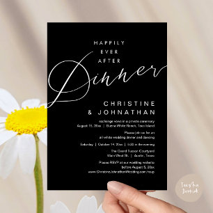 Invitación Felicemente Después de la Cena Boda Romántica