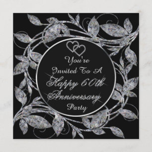 Invitación Felices 60 años de las hojas metálicas de diamante