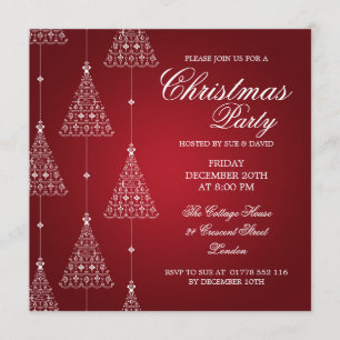 Invitación Felices árboles de navidad del fiesta elegante