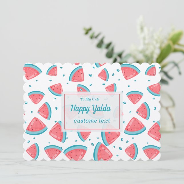 Invitación Felices celebraciones de la noche de Yalda (Anverso de pie)