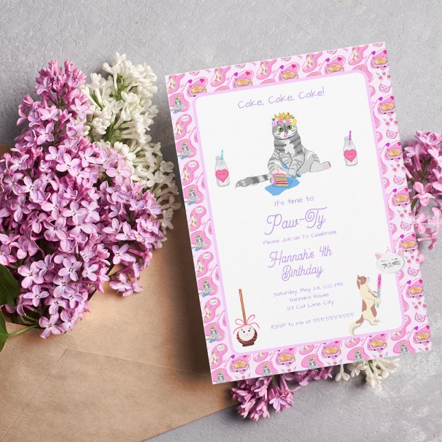 Invitación Felices Cumpleaños Los Gatos Tienen Un Fiesta (Subido por el creador)