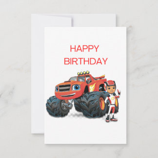 Invitación Felices deseos de coche monstruo de cumpleaños.