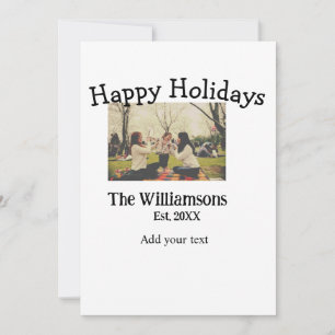 Invitación Felices fiestas agregar nombre de familia foto fec