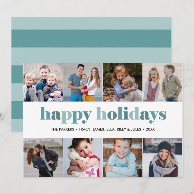 Invitación Felices fiestas | año nuevo navidades de collage d (Anverso / Reverso)