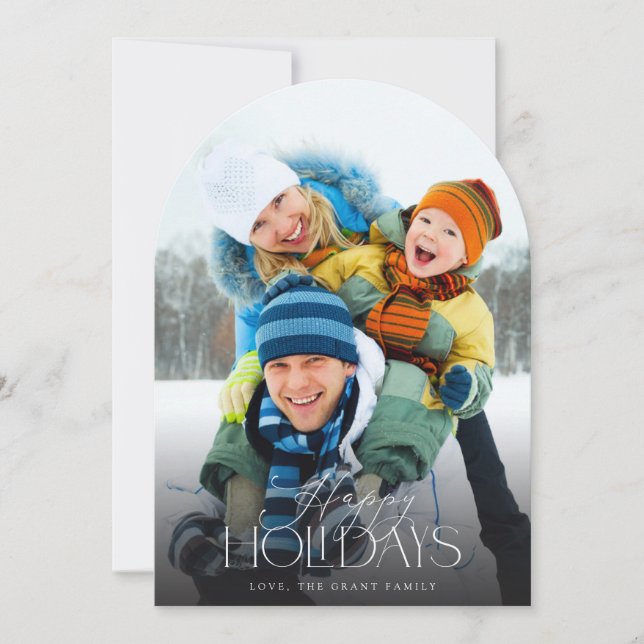 Invitación Felices fiestas Arco Minimalista moderno (Anverso)