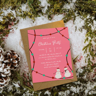 Invitación Felices Fiestas – Duo de Muñecos de Nieve y Luces 