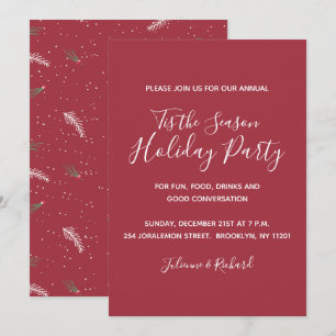 Invitación Felices Fiestas Fiesta de Navidad Simple y Elega