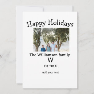 Invitación Felices fiestas foto de familia reunión nombre let