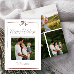 Invitación Felices Fiestas, Mano Roja dibujada en cuatro foto