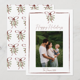Invitación Felices Fiestas, Mano Roja dibujada en invierno