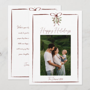 Invitación Felices Fiestas, Mano Roja dibujada en invierno