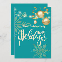 Invitación Felices fiestas verde moderno Navidad 