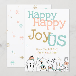 Invitación Felices Navidades de Animales Personalizados de Jo