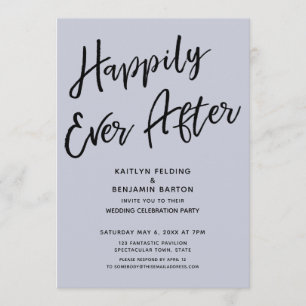 Invitación Felices para Siempre Boda Casual Dusty Blue