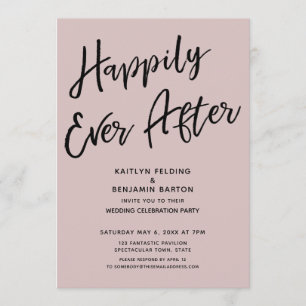 Invitación Felices para Siempre Boda Casual Dusty Rose