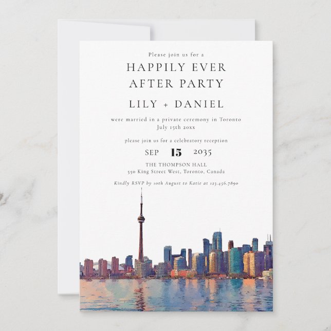 Invitación Felices para Siempre Boda en Toronto (Anverso)