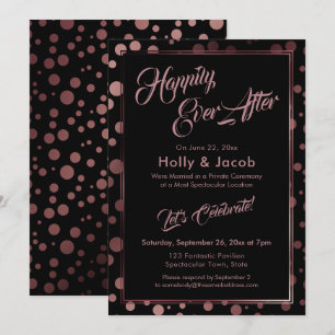 Invitación Felices para Siempre Burbujas de Confeti Rosado Do