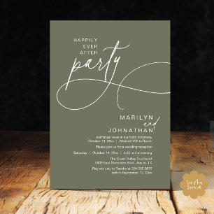 Invitación Felices para Siempre Cena de Boda Moderna y Elegan