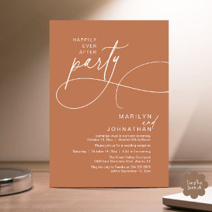 Invitación Felices para Siempre Cena de Boda Moderna y Elegan