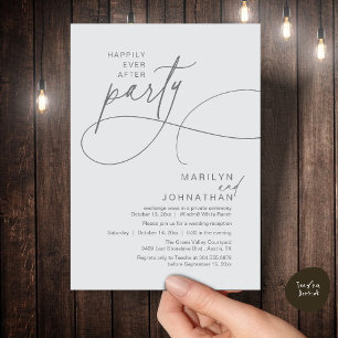 Invitación Felices para Siempre Cena de Boda Moderna y Elegan
