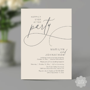 Invitación Felices para Siempre Cena de Boda Moderna y Elegan