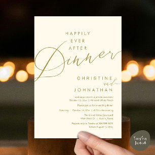 Invitación Felices para Siempre Cena Romántica Elegante Boda