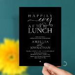 Invitación Felices para Siempre Después del Almuerzo Huida de<br><div class="desc">Celebra tu nuevo viaje con esta elegantemente diseñada invitación de "Almuerzo Felices para Siempre". Este diseño es la elección perfecta para parejas que han intercambiado votos en una ceremonia privada o fuga y ahora están listas para organizar una gran celebración de almuerzo de boda con todos sus seres queridos. La...</div>