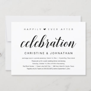 Invitación Felices para Siempre, Fiesta de Boda a Escondidas
