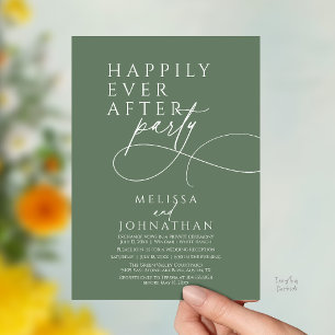 Invitación Felices para Siempre Fiesta de Boda Moderna y Eleg