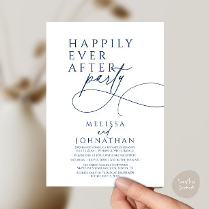 Invitación Felices para Siempre Fiesta de Boda Moderna y Eleg