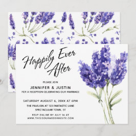 Invitación Felices para Siempre Flores de Lavanda Acuarela