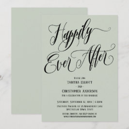 Invitación Felices para Siempre Guion Elaborado Verde Sage