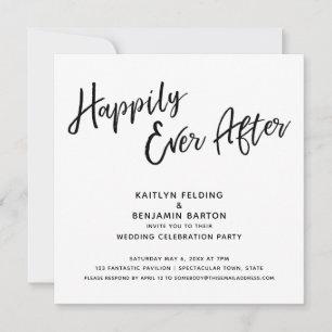 Invitación Felices para Siempre Guión Moderno Recepción de Bo