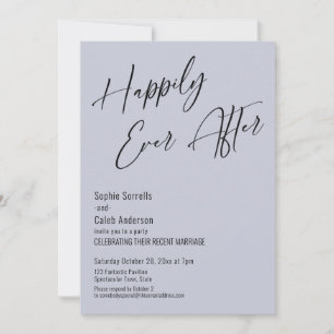 Invitación Felices para Siempre Moderno Elegante Azul Polvo