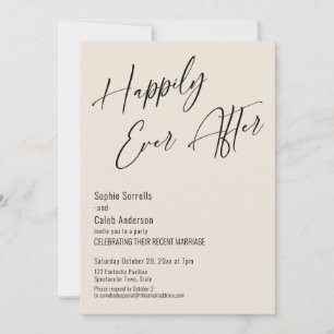 Invitación Felices para Siempre Moderno Elegante Crema
