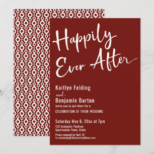 Invitación Felices para Siempre Tipografía Negrita Blanco sob