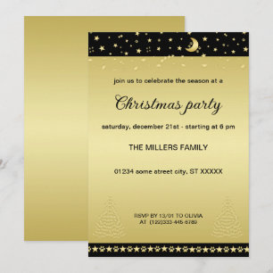 Invitación Felices Pawlidays, árbol de navidad Gold brillante