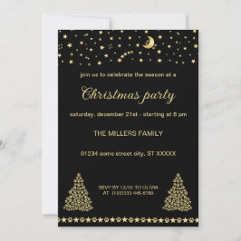 Invitación Felices Pawlidays, árbol de navidad Gold brillante