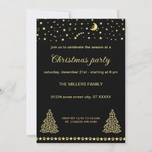 Invitación Felices Pawlidays, árbol de navidad Gold brillante