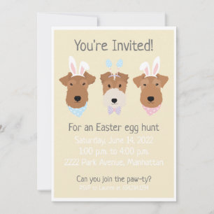 Invitación Felices Perros del Terrier Gales de Pascua