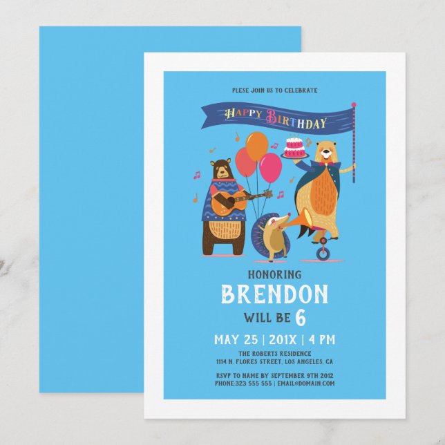 Invitación Felices Personalizados de cumpleaños (Anverso / Reverso)
