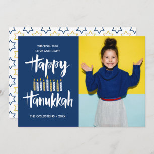 Invitación Felices Velas de Hanukkah, foto de las vacaciones