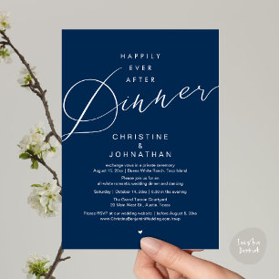 Invitación Felicices para Siempre Después de la Cena, Boda Ro
